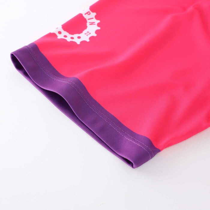 Close up of the end of a sleeve on a cycling top