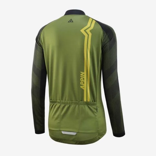 Rear view of cycling jersey with stripe pattern