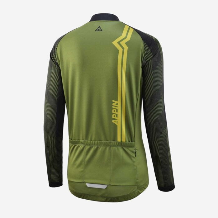 Rear view of cycling jersey with stripe pattern